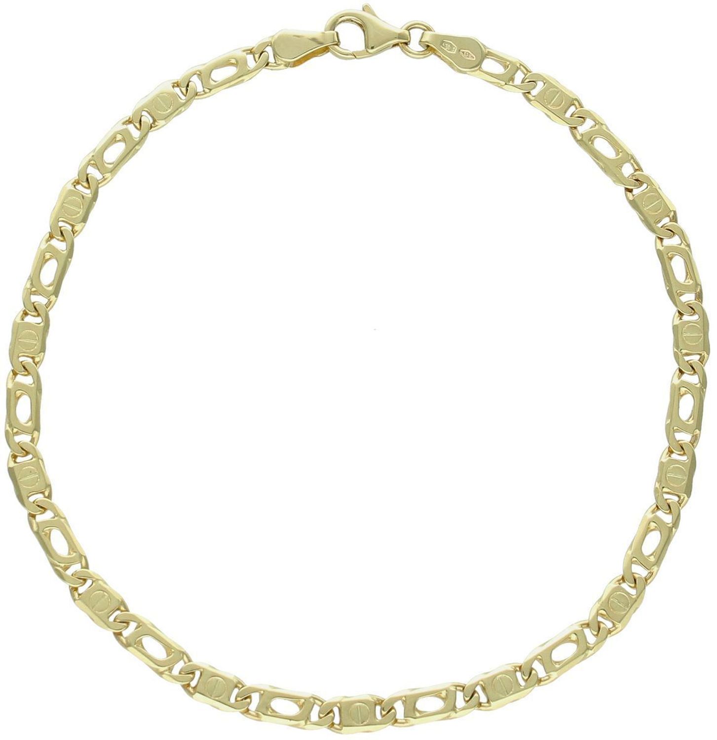 Złota bransoletka męska próby 585, splot Cartier 3,5 mm, długość 21 cm, waga 6,00 g. Model DIA-BRA-13589-585 z zapięciem na karabińczyk. Klasyczny, elegancki prezent dla mężczyzny.1.jpg